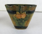 Antique Weller Pottery Woodrose Wall Pocket Vase