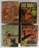 (4) Antique 1930's Big Little Books BLB- Mr. District Attorney, Kay Darcy, Tailspin Tommy, Mole Gang