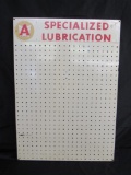 Vintage Alemite Specialized Lubrication Metal Service Station Peg Board Sign