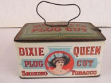 Antique Dixie Queen Cut Plug Tobacco Lunch Pale Style Tin