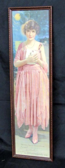 Outstanding Antique 1921 Pompeian Beauty Advertising Art Deco Lady " Yardlong"