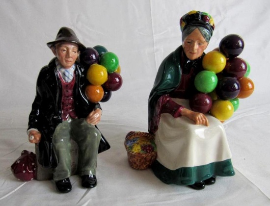 Vintage Royal Doulton Balloon Seller & Balloon Man Figurines