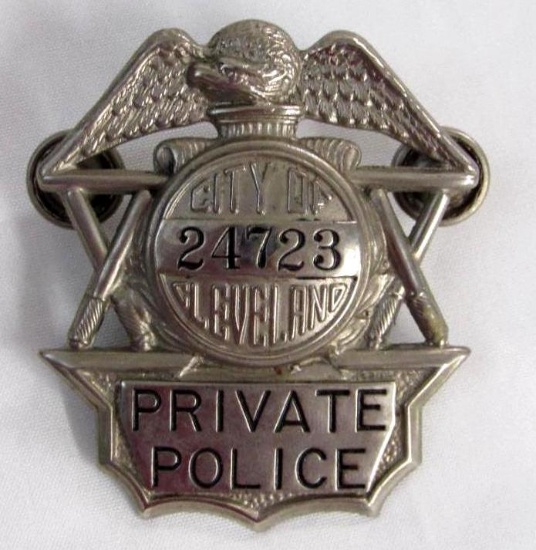 Rare Antique City of Cleveland Private Police Badge