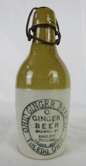 Rare Antique Ohio Ginger Beer Co. Stoneware Bottle Toledo, OH
