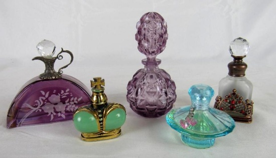 Grouping (5) Vintage Perfume Bottles