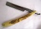 Antique Wadsworth Straight Razor XLNT w/ Stag Motif Handle