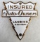 Antique Auto-Owners Insurance Lansing MI Porcelain Enameled Automobile Grill Badge