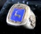 Excellent WWII Era USN Navy Sterling Silver Ring with Cloisonne Stag