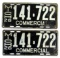 1926 Michigan Commercial License Plate Pair