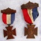 (2) Antique 1883 Woman's Relief Corps Ribbon Badges