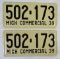 1939 Michigan Commercial License Plates Pair
