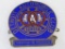 Antique AAA Detroit Automobile Club Porcelain/ Cloisonne Enameled Grill Badge
