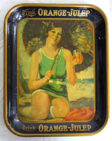 Antique Drink Orange Julep Advertising Metal Soda Tray