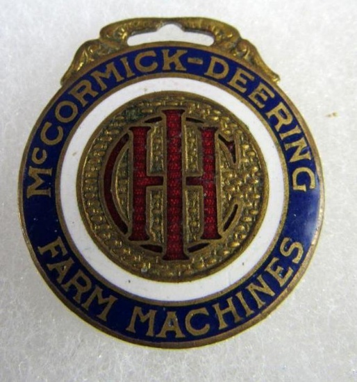 Antique McCormick-Deering Farm Machines Cloisonne Watch Fob