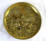 Excellent Antique Pedestel Tray/ Ashtray with Hunting Dogs High Relief