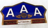 Antique American Automobile Association Porcelain Enameled Grill Badge