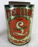 Antique Sterling Light Tobacco Large Counter/ General Store Tin