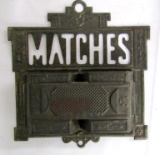 Antique Pressed Tin Wall Match Holder