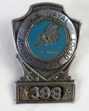 Antique WWII Era US Naval Advance Base Depot Seabees Badge