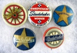 (5) Antique Studebaker Advertising Pin Backs