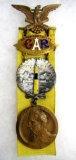 Outstanding 1910 G.A.R. Grand Army of the Republic Ladder Badge/ Medal Atlantic City, NJ