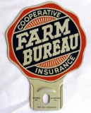 Vintage Farm Bureau Co-op Insurance Metal License Plate Topper