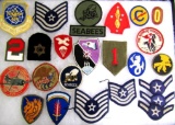 Grouping of (24) Sewn Patches Mostly Military