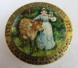 Antique Horlick's Malted Milk Advertising Pocket Mirror 2.25