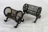 (2) Antique Cast Iron Letter Holders- Diamond, and T-Star