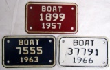 1957, 1963, 1966 Michigan Boat License Plates