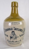 Antique Grannie Taylor's Whiskey Stoneware Jug 8.5