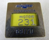 Scarce Vintage Chevrolet Tonawanda Plant Motor Division Worker Employee Badge