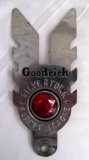Antique Goodrich Silvertown Tires Safety League License Plate Topper with Jewel