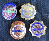 (4) Antique 1930's National Dairy Safe Driver Award Pins