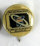 Antique Rickenbacker Motor Car Co. Detroit Celluloid Pinback