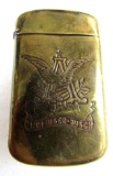 Antique Pre-Prohibition Anheuser Busch Brass Advertising Match Safe