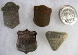 1924, 1929, 1931, 1934, 1939 Michigan Chauffeur Badges