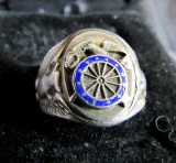 Rare Original WWI US Army Quartermaster Corps Sterling Silver Ring