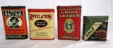 Lot (4) Antique Vertical Pocket Tobacco Tins- Revelation, Union Leader, Sir Walter, Half & Half