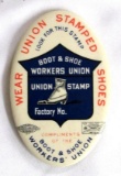 Antique Union Stamped Shoes Advertising Pocket Mirror