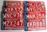 Lot (9) 1976 Michigan Bicentennial License Plates
