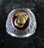 Vintage USMC US Marine Corps Ring Iwo Jima, Tun Tavern