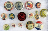 Grouping of WWI & WWII Patriotic Pins Welcome Home 82nd Airborne, Rally Day, etc.