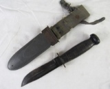 Antique WWII USN Camillus Mark 1 Fighting Knife in Orig. Scabbard