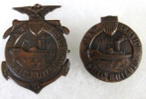 WWI & WWII War Service Ship Building Badges