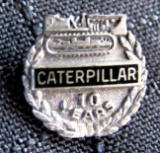 Vintage Caterpillar 10 Year Service Pin Sterling Silver