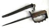 1917 WWI A.C. Co. US Military Original Trench Knife w/ Scabbard