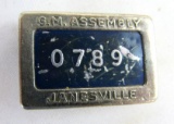 Antique GM Assembly Janesville Worker/ Employee Badge