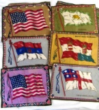 Lot (15) Antique c. 1900's Large Sized Tobacco Felt Flags 8 x 11