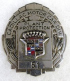 Antique Cadillac Plant Protection Security Badge